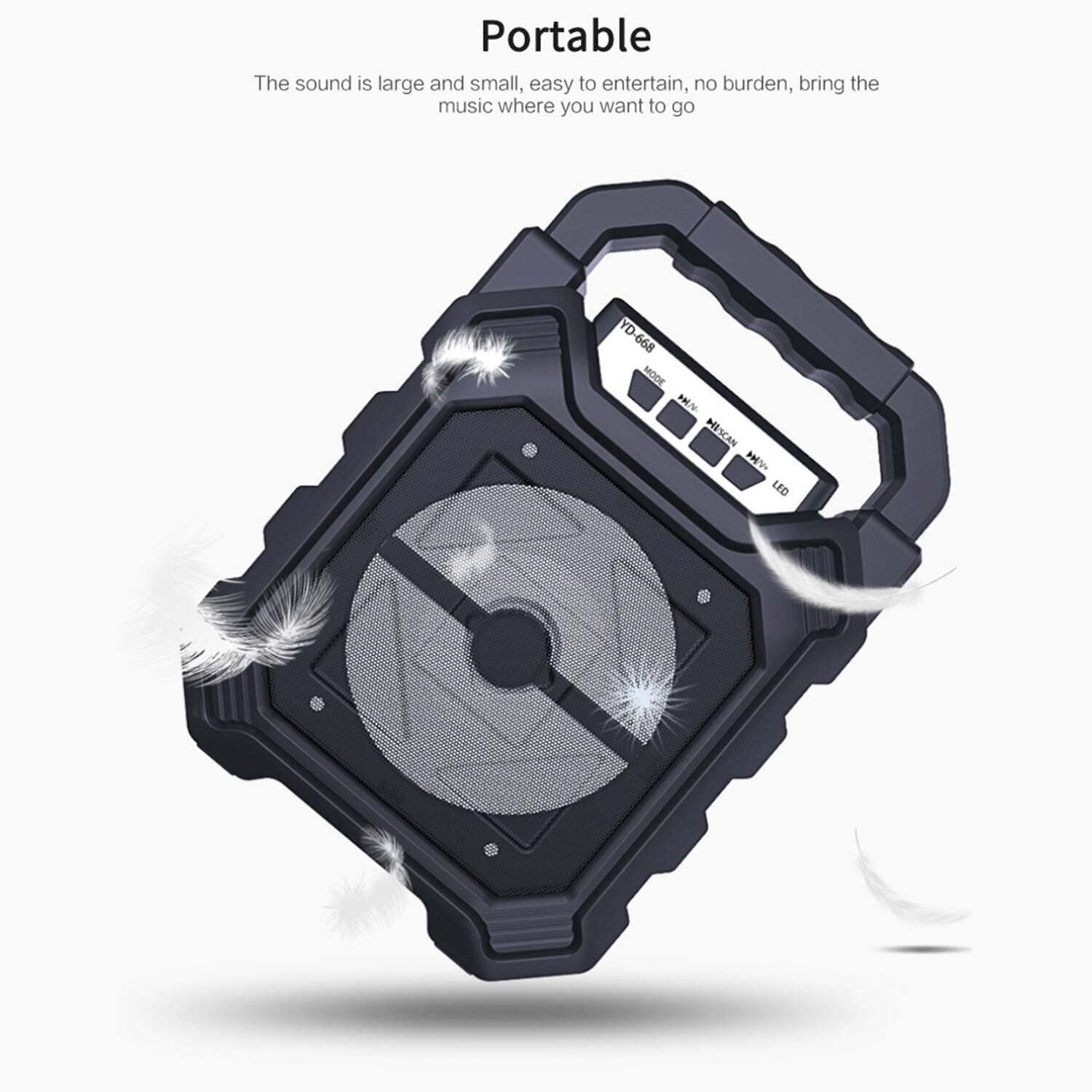 6642 Wireless Bluetooth Portable Boom Box Subwoofer Support Mic