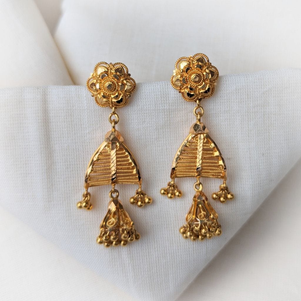 Jhumka Earrings 2g Earrings Gold Kundan And Pearl Jhumkas Gold