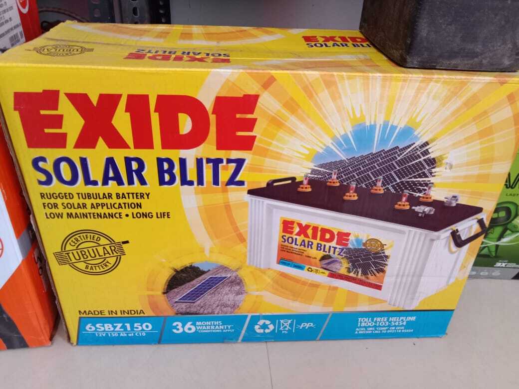Exide Solar Blitz Inverter Battery 6sbz150,Capacity: 150AH, 12V in