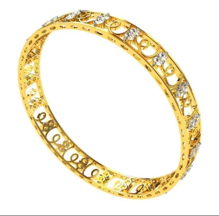 916 Hall Mark 22 Carat Gold Bangle 18 mm in Kanchipuram at