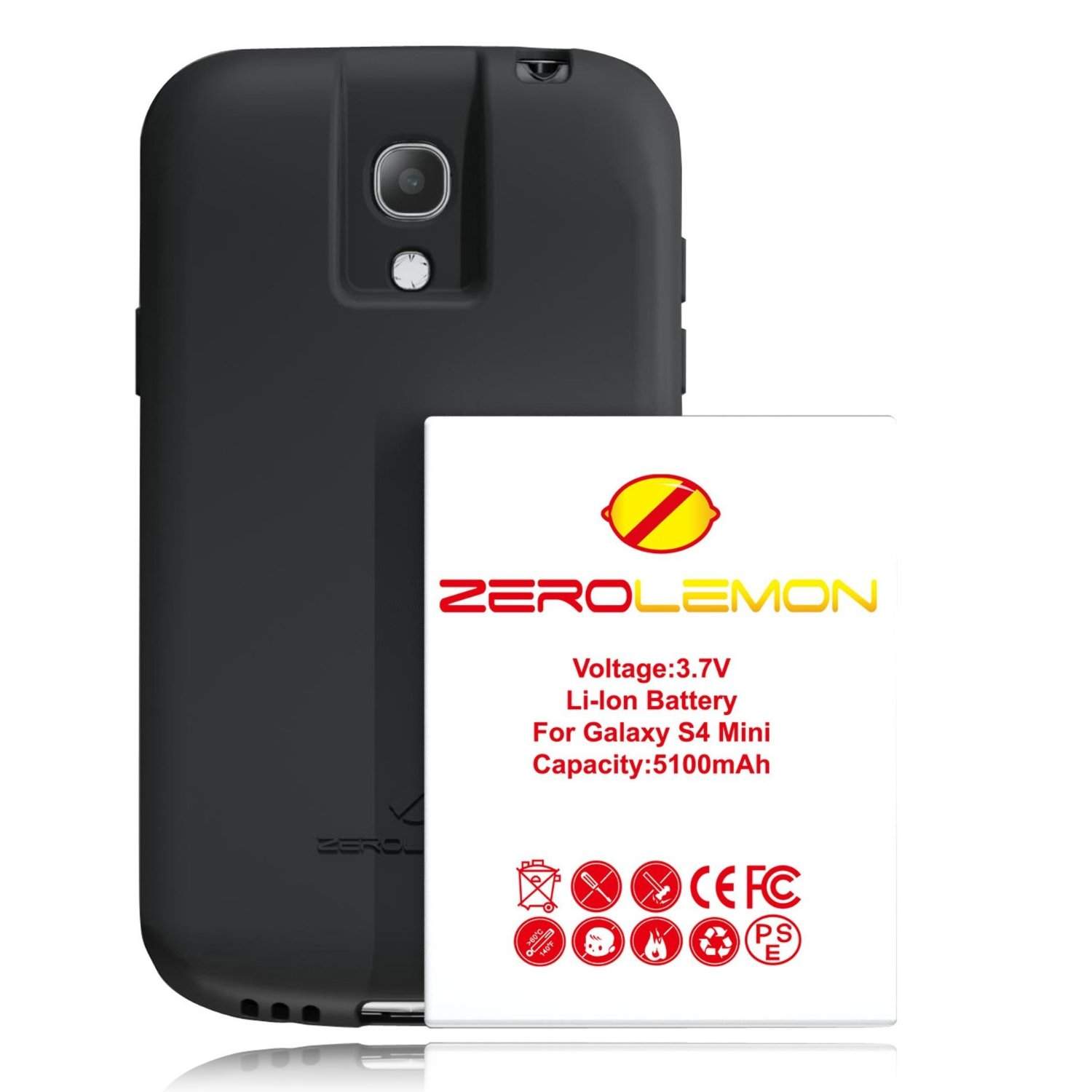 180 days warranty zerolemon samsung galaxy s4 mini i9190 5100mah extended battery black tpu gel cover case