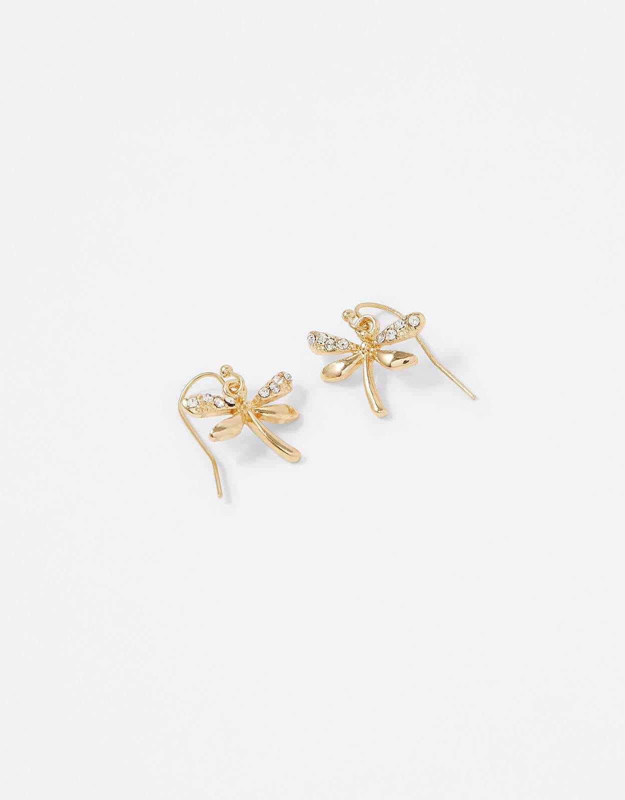 Accessorize 1818358100 Sparkle Dragonfly Short Drop Earrings in