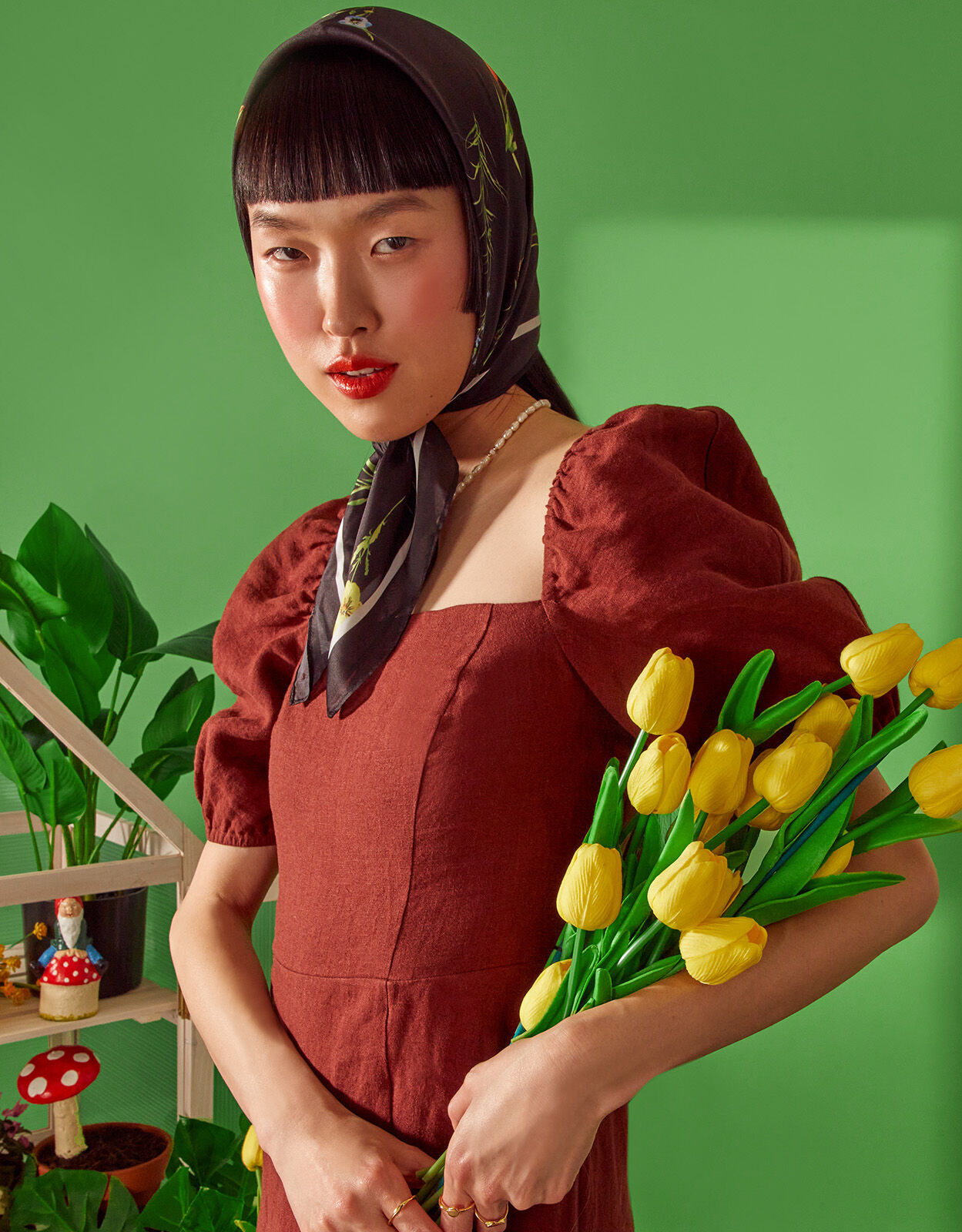 Accessorize Large Floral Satin Square Scarf in Bangalore at