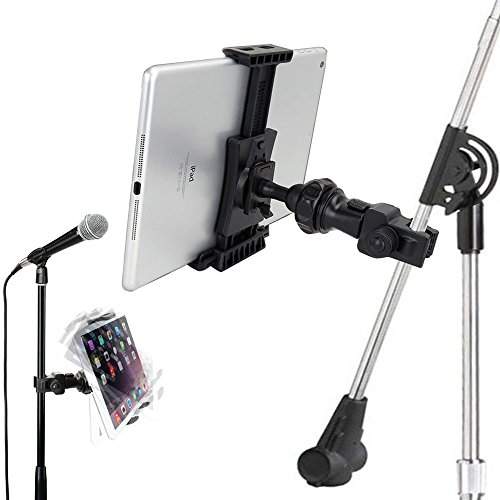 accessory basics quicklock microphone music mic stand pole bar mount for all 7 to 12 inch tablet and smartphones