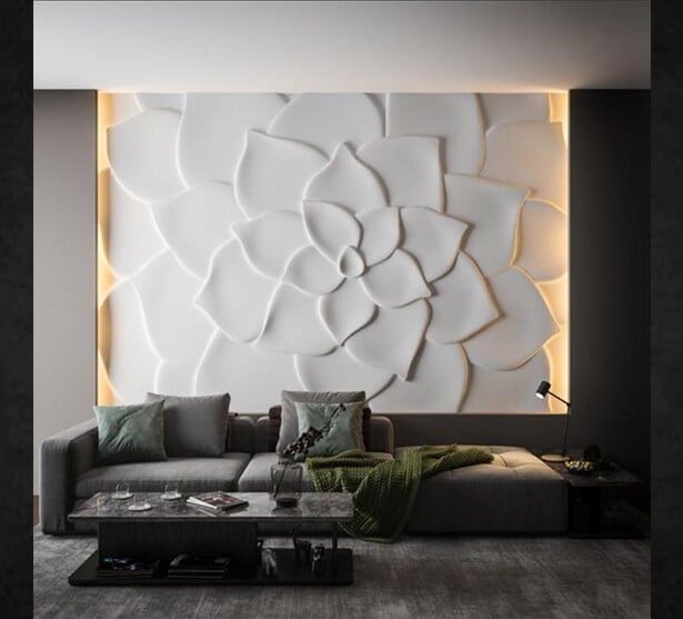 Acrylic Corian Flower Wall Panel White 12 mm in Delhi at ₹ 1,700 / Sq ...