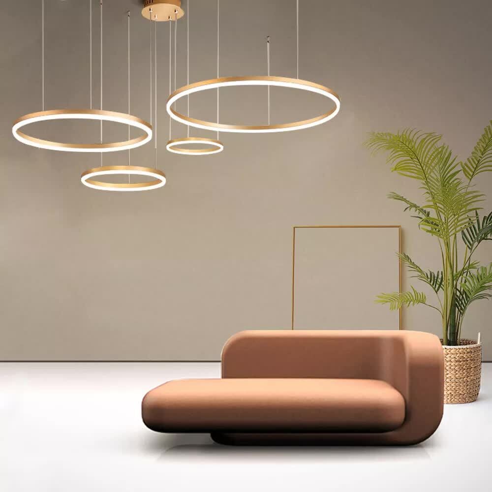 Acrylic LED Pendant Light Modern Chandelier Ring Lighting Fixture
