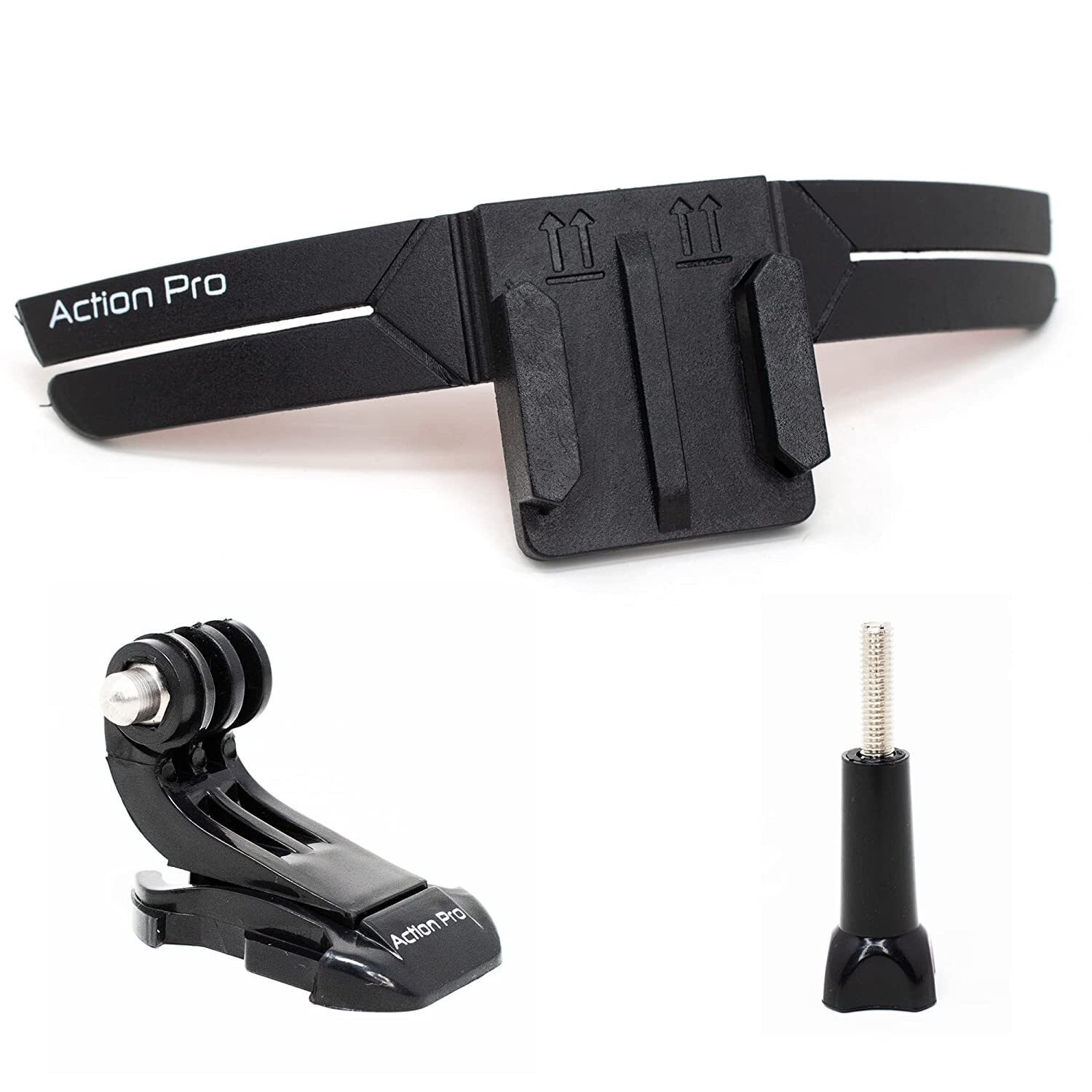 Action Pro Helmet 3M Chin Mount Strap for All Smartphones and Camera (Stainless Steel, Black, ACPRO0478)