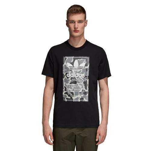 Adidas Men's Originals Camouflage Tongue Label Tee (M- Black) in