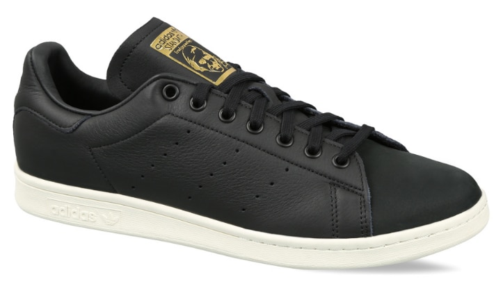 Adidas Men's Originals Stan Smith Premium Shoes (Core Black, Gold