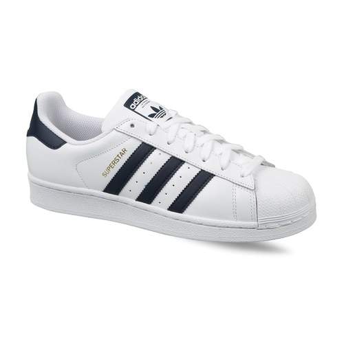 Adidas Men's Originals Superstar Shoes (10- White, Collegiate Navy