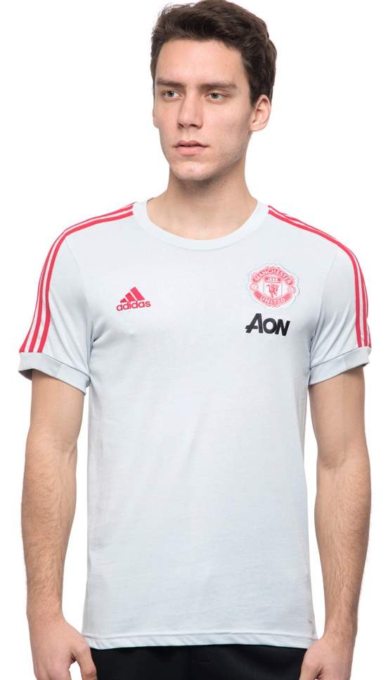 Adidas Mens Football Manchester United FC T Shirts (Clear Grey