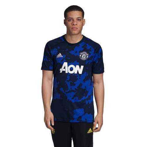 Buy adidas Men s Crew Neck Football Manchester United Home Pre Match Half Sleeves Jersey L Blue Online Best Price adidas Men s Crew Neck Football Manchester United Home Pre Match Half Sleeves Jersey L