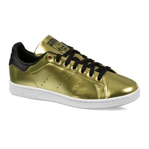 Adidas Stan Smith Synthetic Leather Shoes (4-- Gold, Black) in