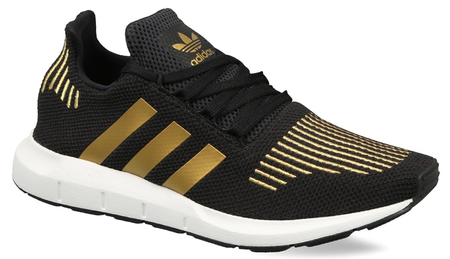 Adidas Women's Originals Swift Run Shoes (Core Black, Gold