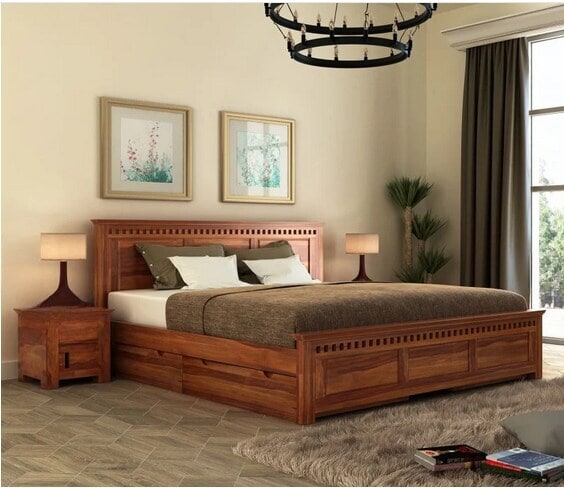 Adolph Sheesham Wood Bed With Side Storage in Dehradun at ₹ 500
