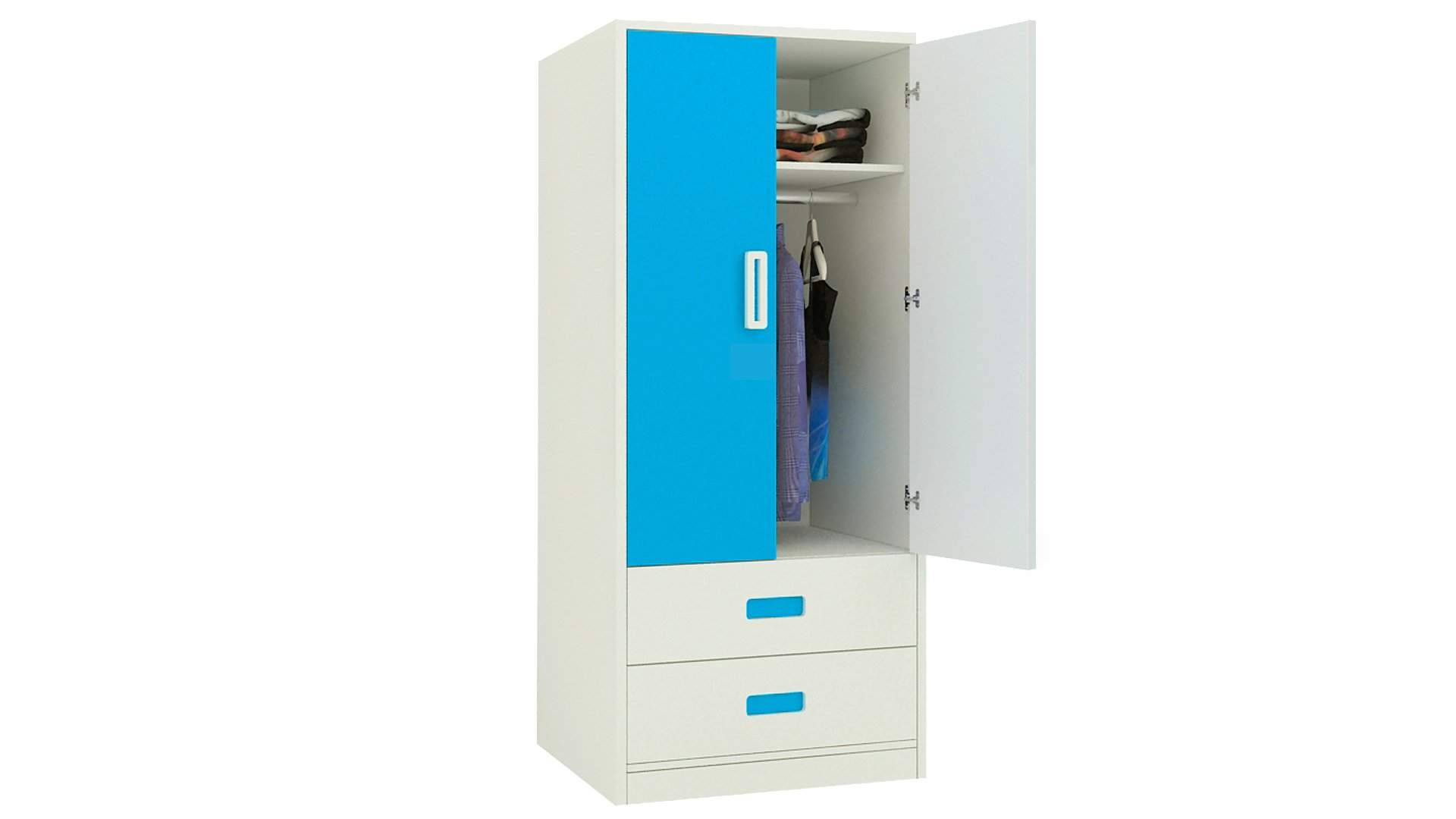 Adona Adonica Wardrobe W Drawers (Azure Blue) in Gurgaon at