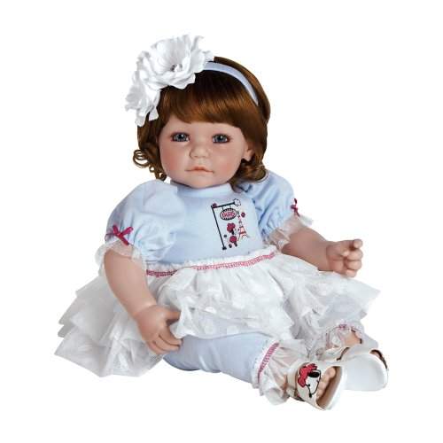 baby doll with red hair and blue eyes