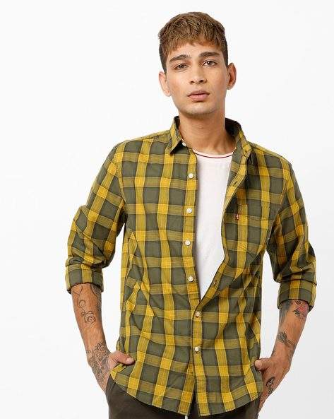 LEVIS Slim Fit Checked Shirt with Patch 