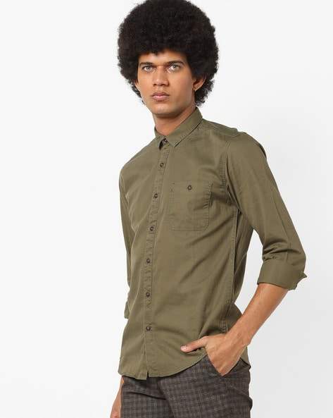 VOI JEANS Shirt with Buttoned Patch 