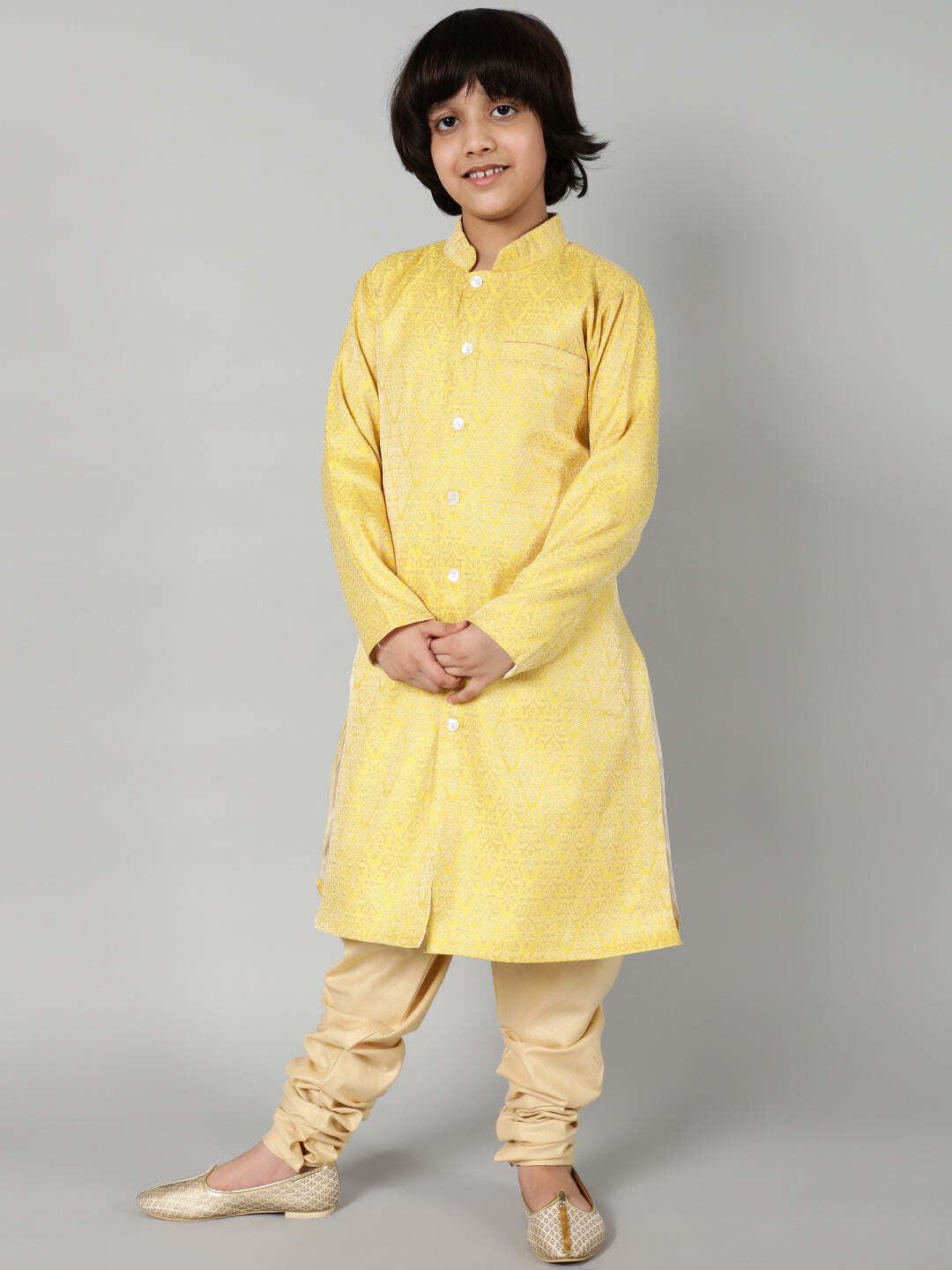 AKC Yellow Brocade Sherwani Set (KI0114-9-10Y) in Lucknow at