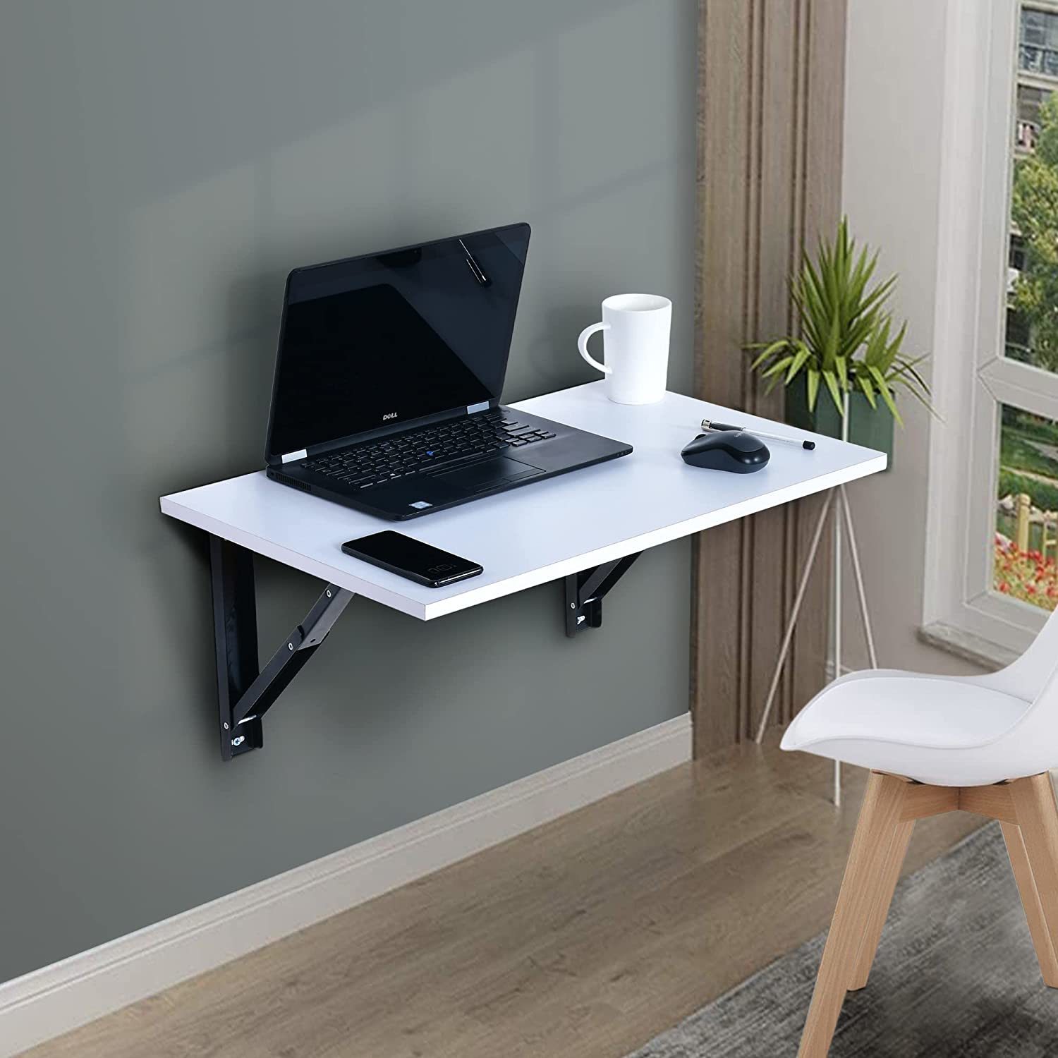 Alija Folding Wall Mounted Engineered Wood Study Table/Office