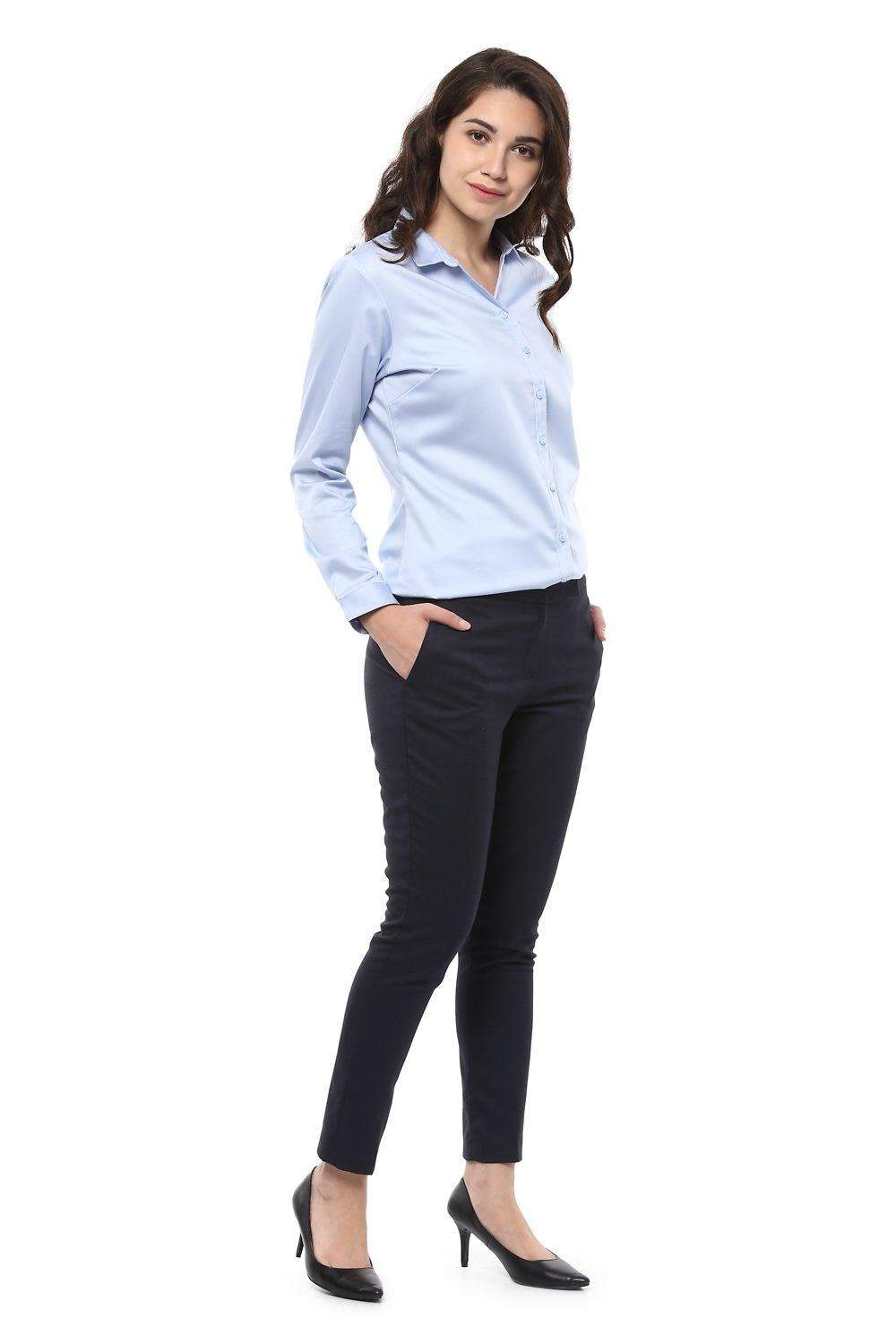 Allen Solly AWTS1F002378 Blue Shirt (Size XS) in Porbandar at