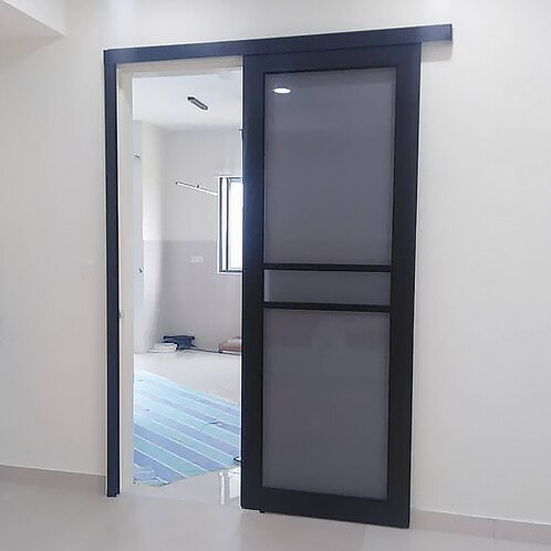 Aluminum Bathroom Sliding Door Black 7x3 Ft in Ajmer at ₹ 260