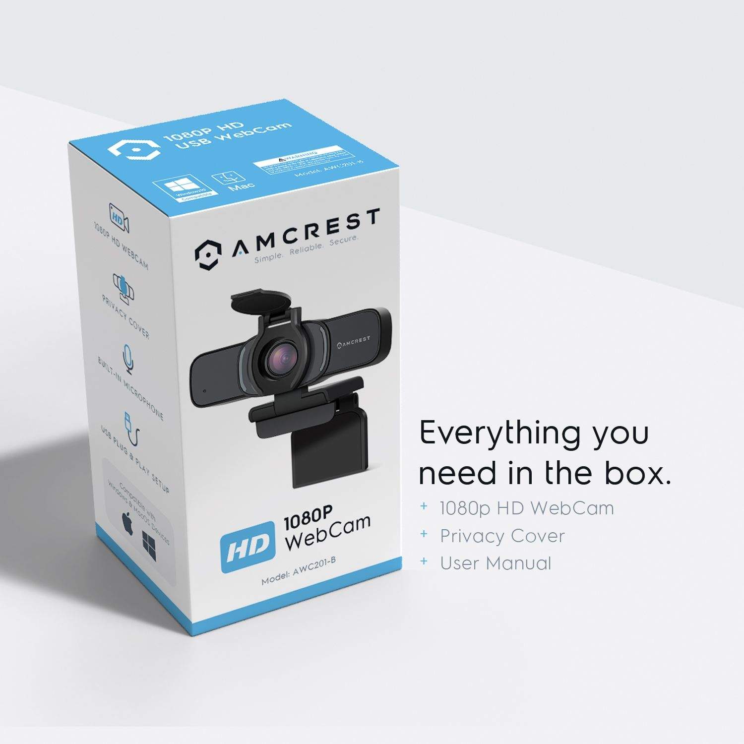 Amcrest ProHD Webcam with Privacy Cover (AWC201-B) in Indore at