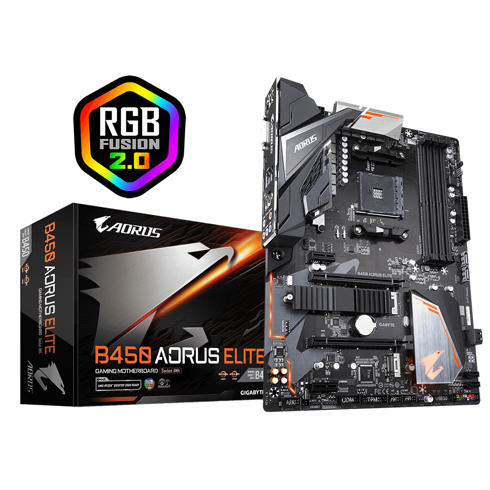 AMD B450 AORUS MOTHERBOARD WITH HYBRID DIGITAL PWM, DUAL WITH