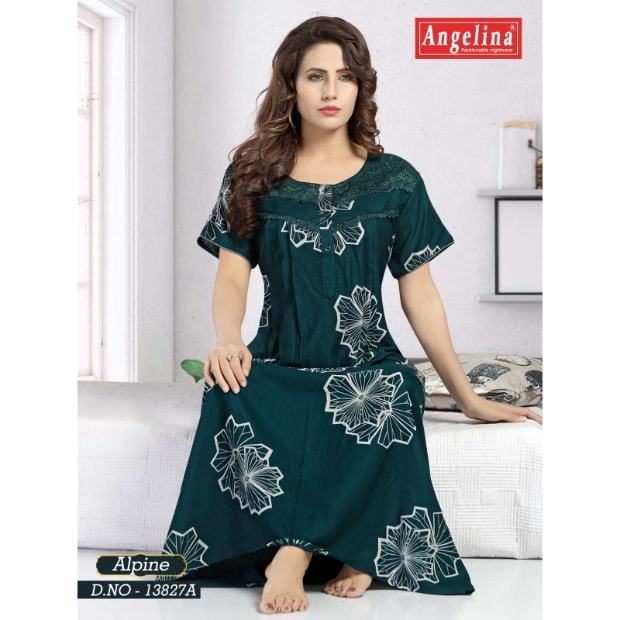 Angelina Branded Cotton Nighties Angelina Alpine Printed Nighty