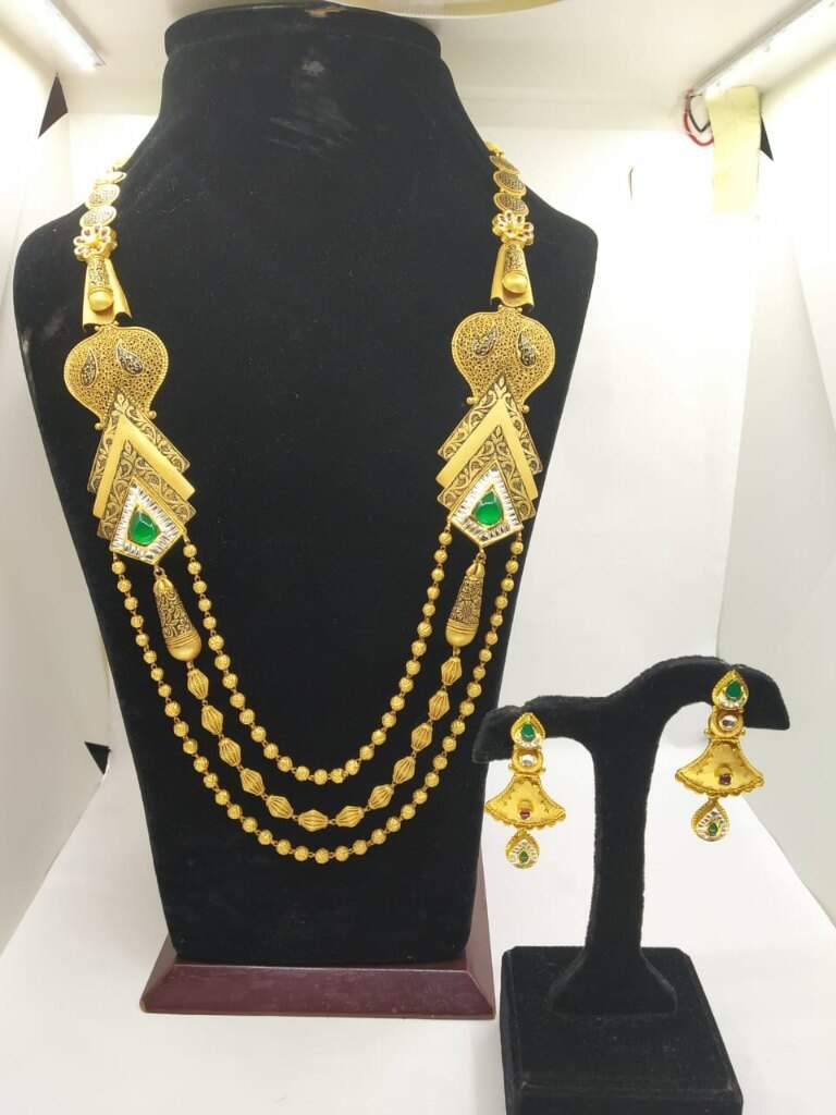 Antique Gold Necklace Set - 010 in 