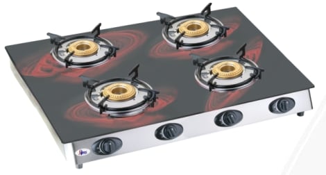 butterfly gas stove 4 burner glass top