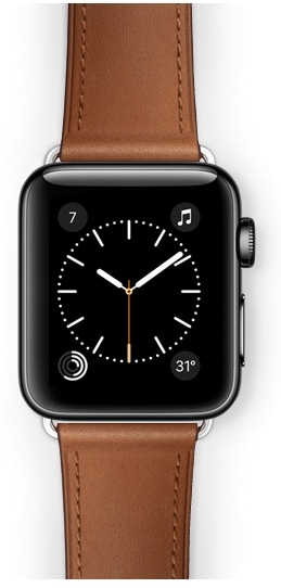 Apple 38mm Space Black Stainless Steel Case with Saddle Brown