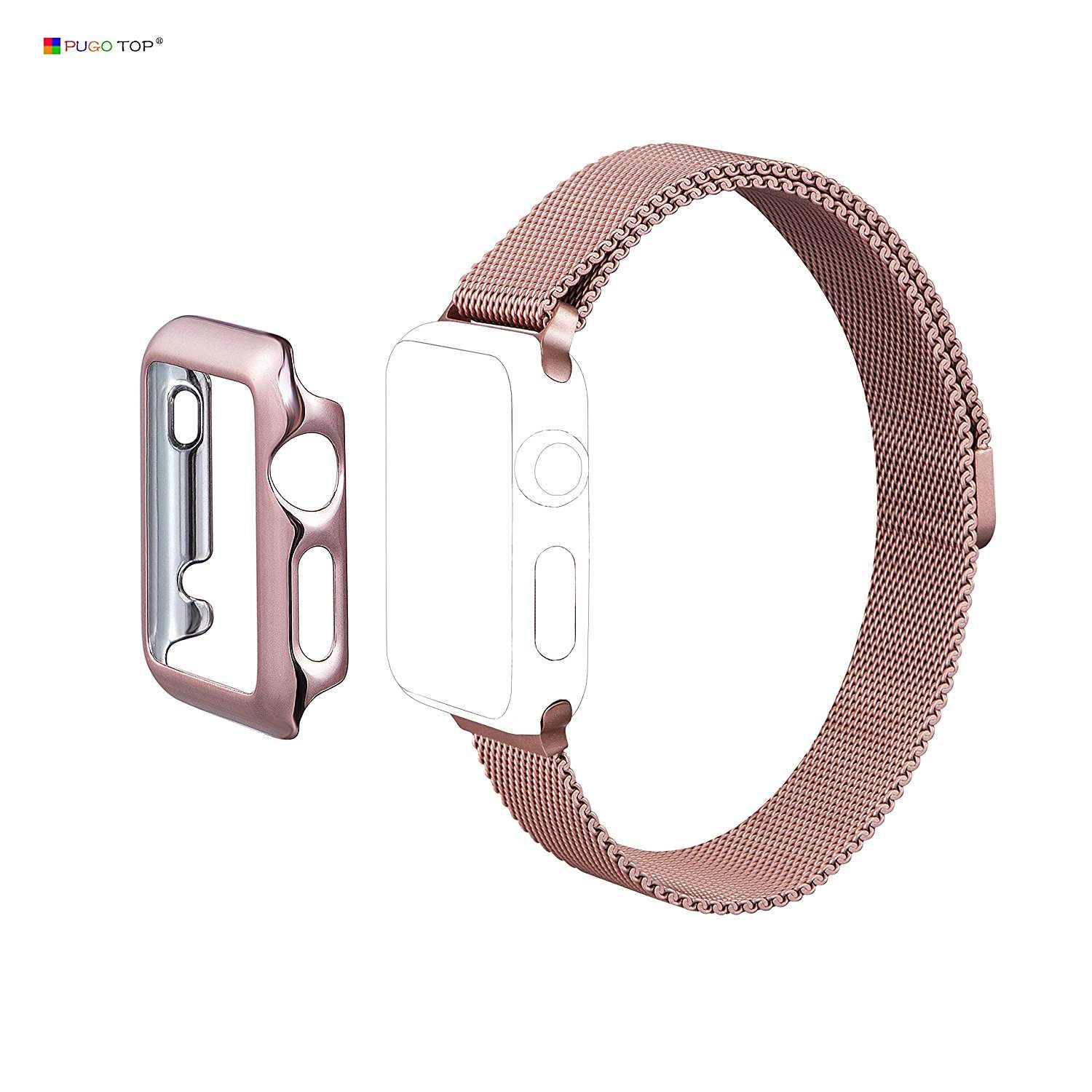 Buy Apple Watch Band Pugo Top Milanese Loop Stainless Steel Bracelet Strap Band No Buckle Needed Amp Plating Bumper Case For Apple Watch Rose Gold 42mm Features Price Reviews Online In India I wore a genuine milanese loop with my original apple watch for years, so i was skeptical about how well i'd like this unofficial version, but i've been pleasantly surprised. plating bumper case for apple watch