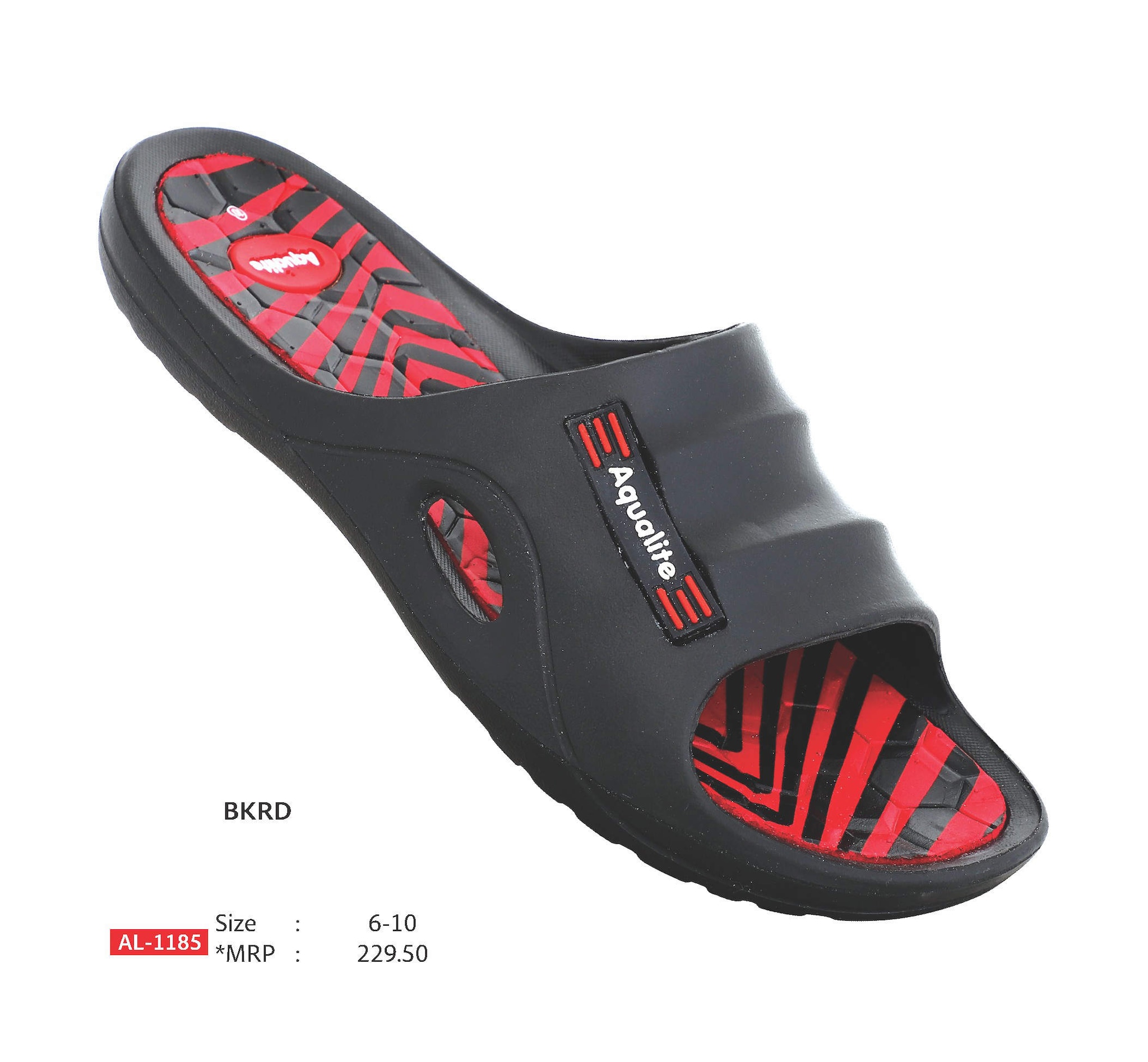Aqualite Eva AL-1185 (BKRD) Flip Flops (Black, Red, 7) in Ambala