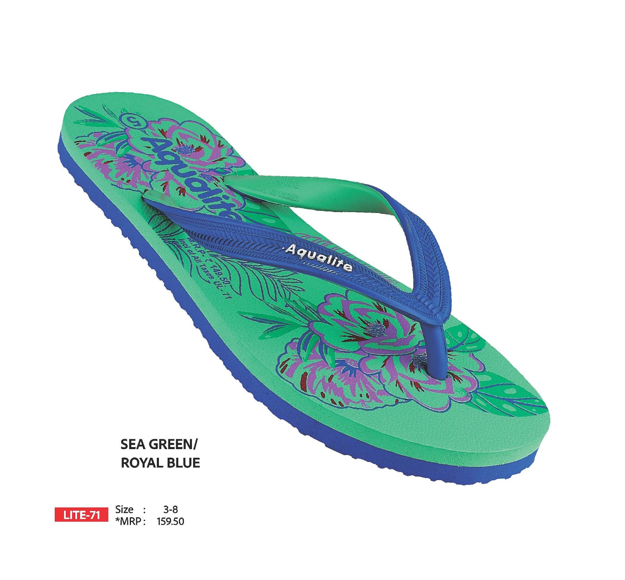 Aqualite Ultra LITE-71 Ladies Slippers (Sea Green, Royal Blue,