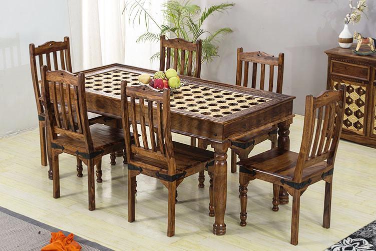 Arati Furniture Segun Wood Dining Table Set in Kolkata at