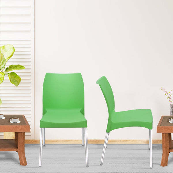 Kids Armless Green Plastic Chair with Glossy Finish in Chirala at