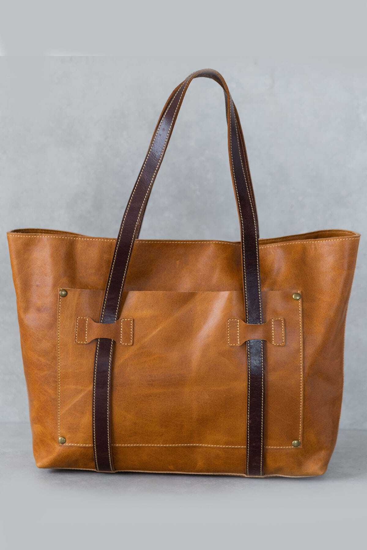 Art Image Sfricken Leather Hand Bag Tan Brown in Jaipur at
