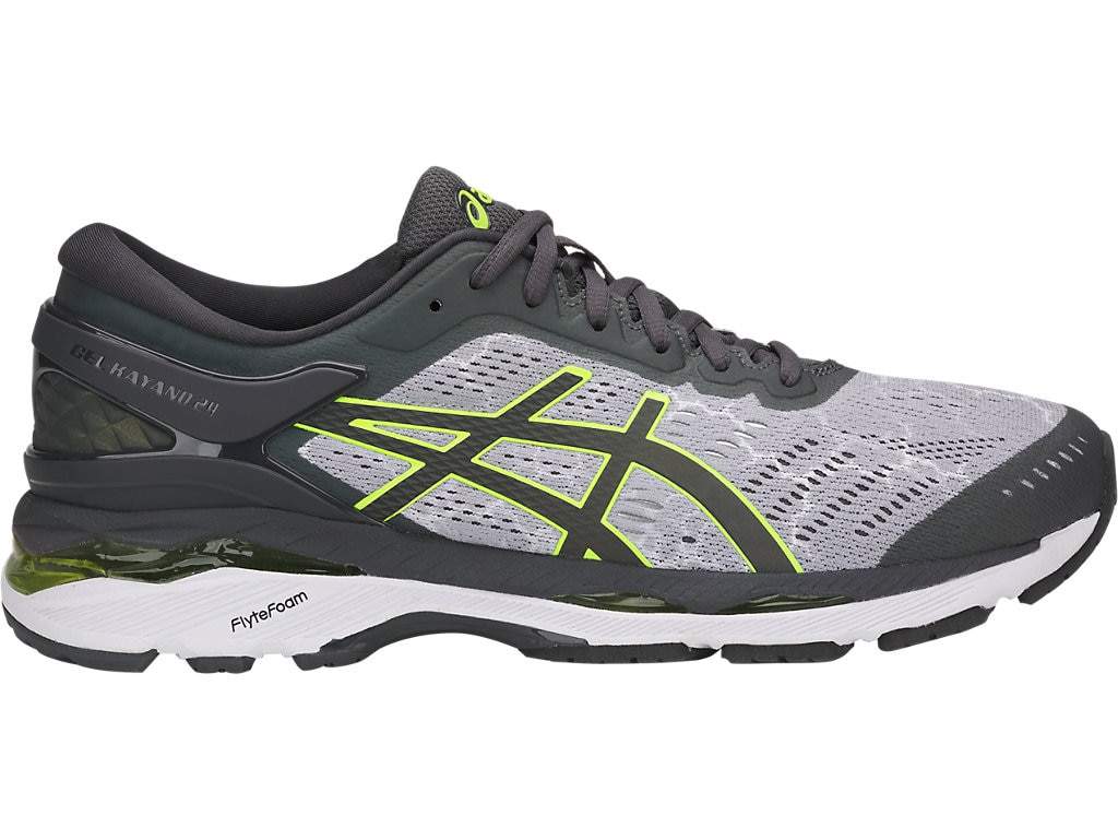 Asics Gel-Kayano 24 Lite-Show Running Shoes (Mid Grey, Dark Grey