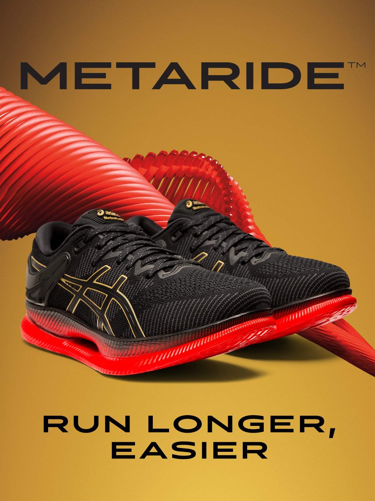 Asics Metaride Running Shoes (Black, Classic Red) Black, Classic