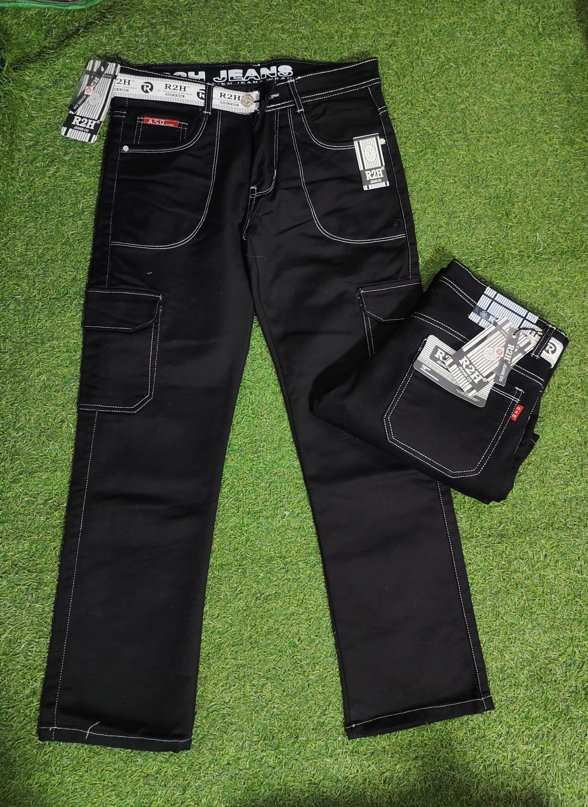 Asq Pockets Stretchable Jeans For Men (Black), Size- 28 To 32 in - Main Image