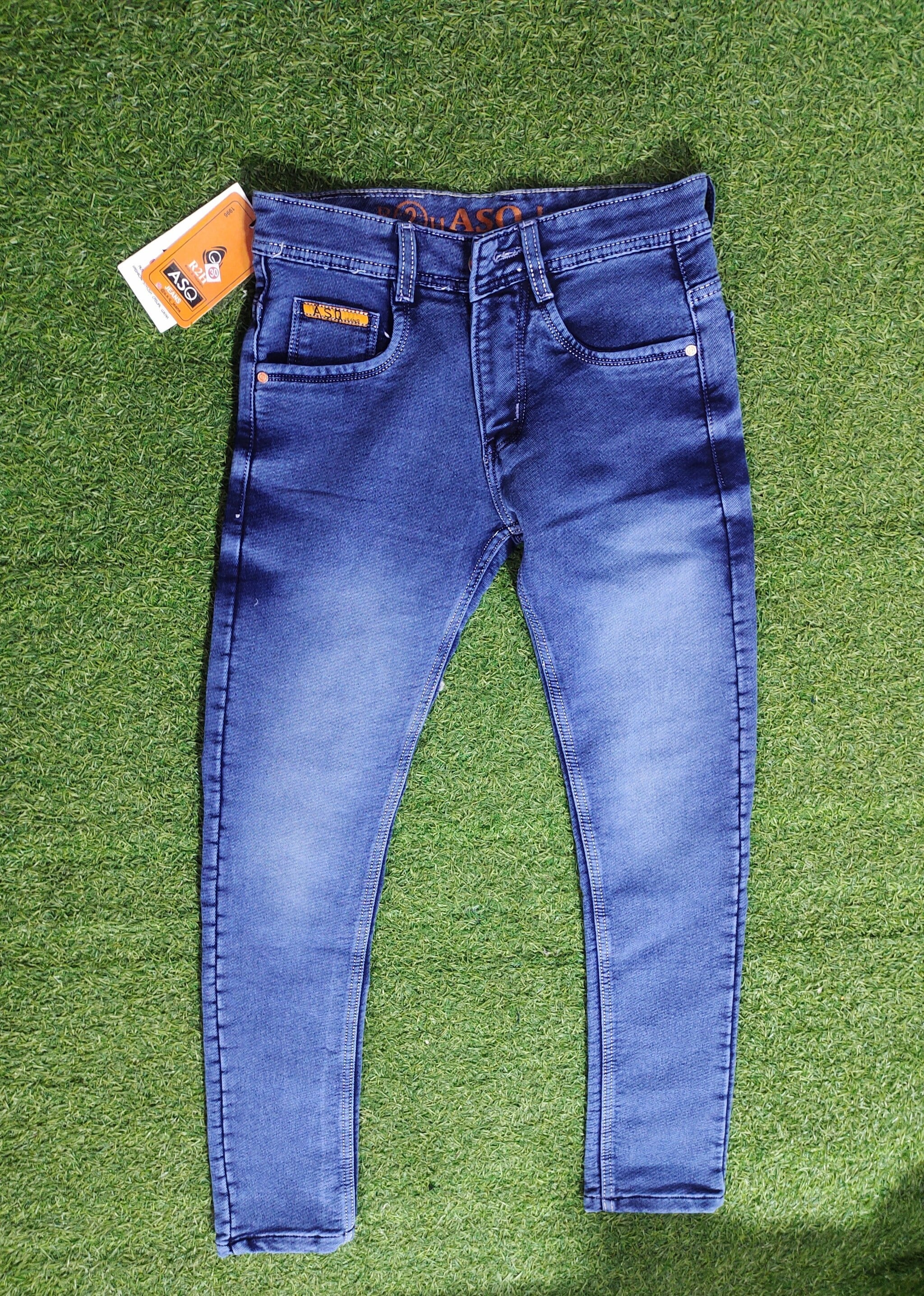 Asq Stretchable Slim Fit Jeans For Men (Blue), Size- 28 To 32 in