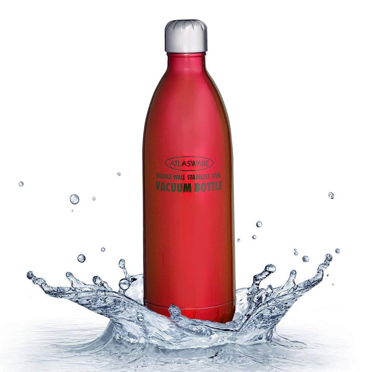 Atlasware Stainless Steel Vacuum Bottle Matte Red (1000ML) in