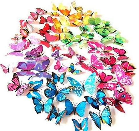 Buy Awakink Tm 72 Pcs 3d Butterfly Stickers Home Decoration Diy Removable 3d Vivid Special Man Made Lively Butterfly Art Diy Decor Wall Stickers For Wall Decor Kids Room Bedroom Living Room 6 Colors