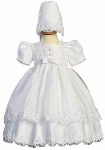 Buy Lito White Satin Christening Baptism Dress With Organza Overlay And Matching Bonnet S 3 6 Month Features Price Reviews Online In India Justdial
