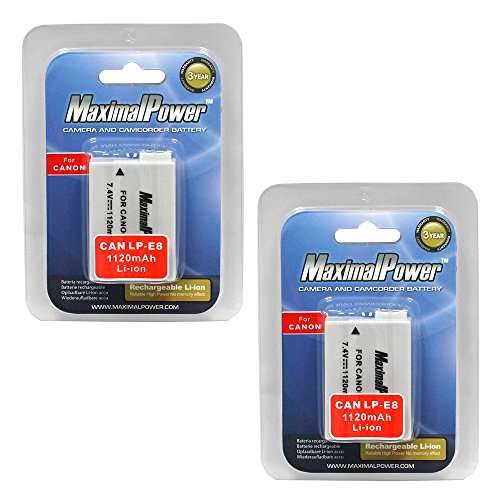 Buy Maximal Power Db Can Lp E8 Combo Replacement Battery For Canon Eos Rebel T2i T3i Eos 550d 600d Kiss X4 X5 Fully Decoded Light Gray Features Price Reviews Online In India Justdial