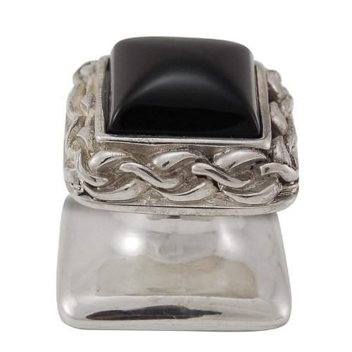 Buy Vicenza Designs K1151 Gioiello Square Stone Insert Style 5 Knob Black Onyx Small Polished Silver Features Price Reviews Online In India Justdial