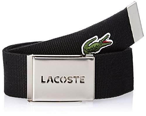 Buy Lacoste Men S L 12 12 Textile Signature Croc Logo Belt Black 110 Features Price Reviews Online In India Justdial