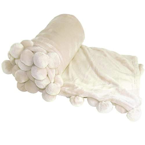 Buy Home Soft Things Boon Pompom Bed Couch Throw Blankets 50 X 60 Antique White Features Price Reviews Online In India Justdial